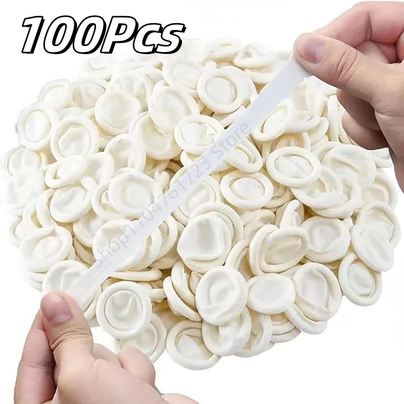 Latex Disposable Glove - 100 Buah Sarung Jari Sekali Pakai