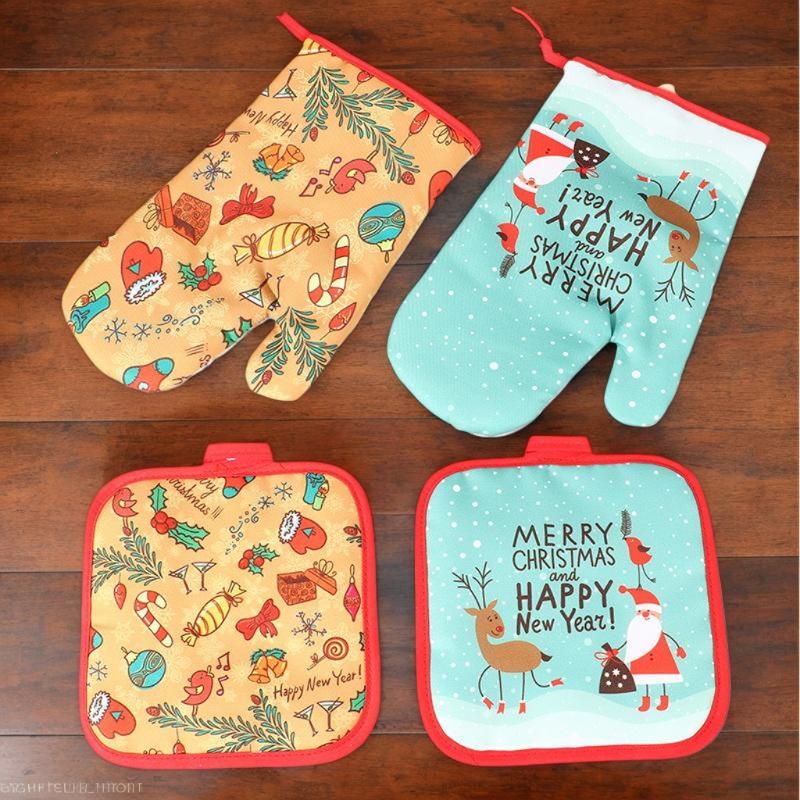 Oven Mitt Silicone - Sarung Tangan Oven Natal Set Penahan