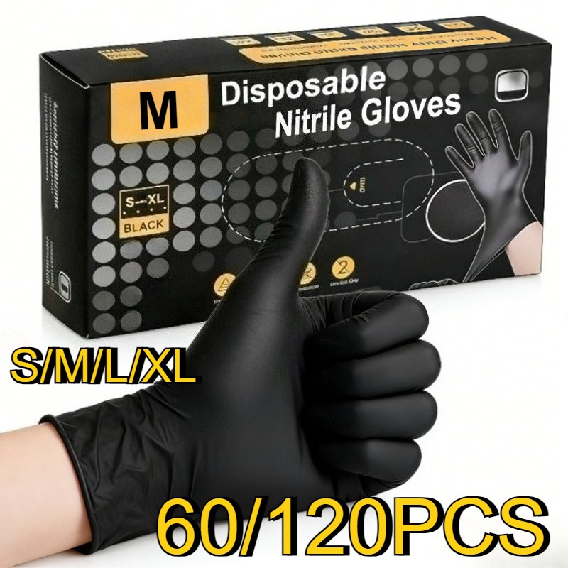 Nitrile Mechanic Glove - 60/120 Buah Sarung Tangan Nitril Hitam