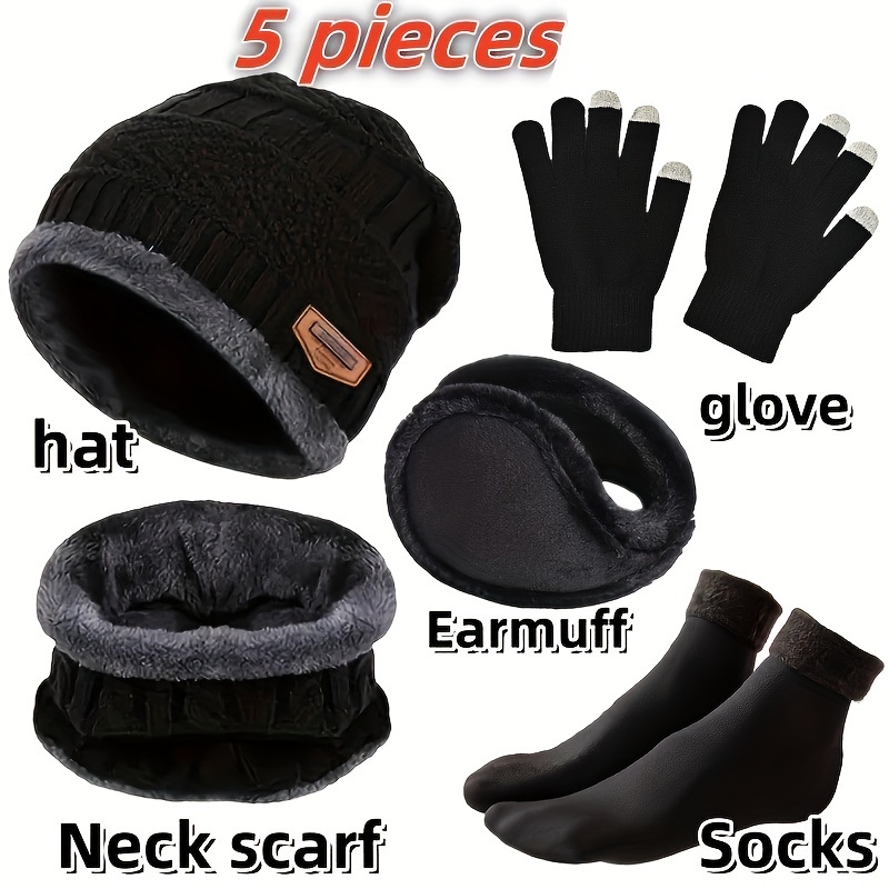 Winter Glove Insulated - Topi musim dingin pria, syal musim