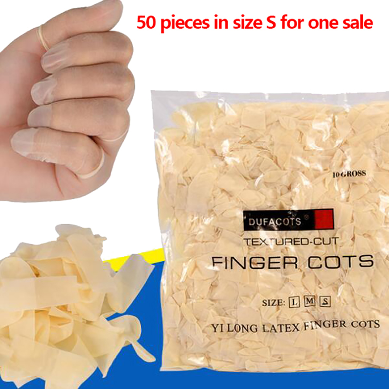 Baru 50 Buah/Pak Sarung Jari L - Latex Disposable Glove ulasan dan harga