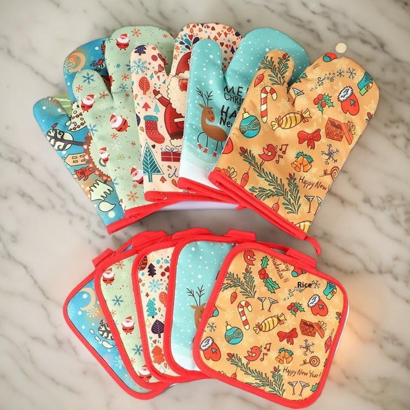 Sarung Tangan Oven Natal Set P - Oven Mitt Silicone ulasan dan harga