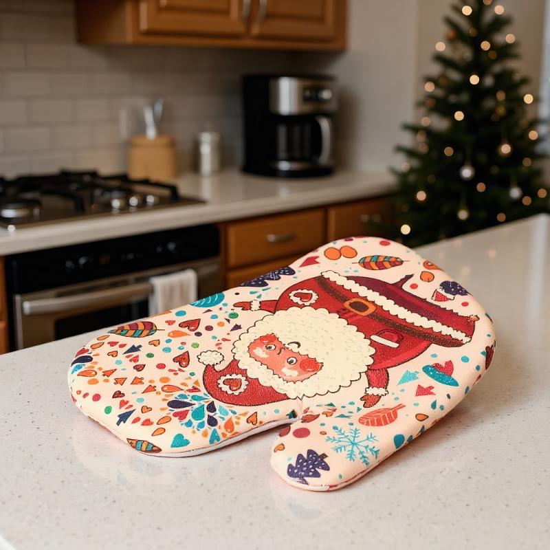 Sarung Tangan Oven Natal Set P - Oven Mitt Silicone ulasan dan harga