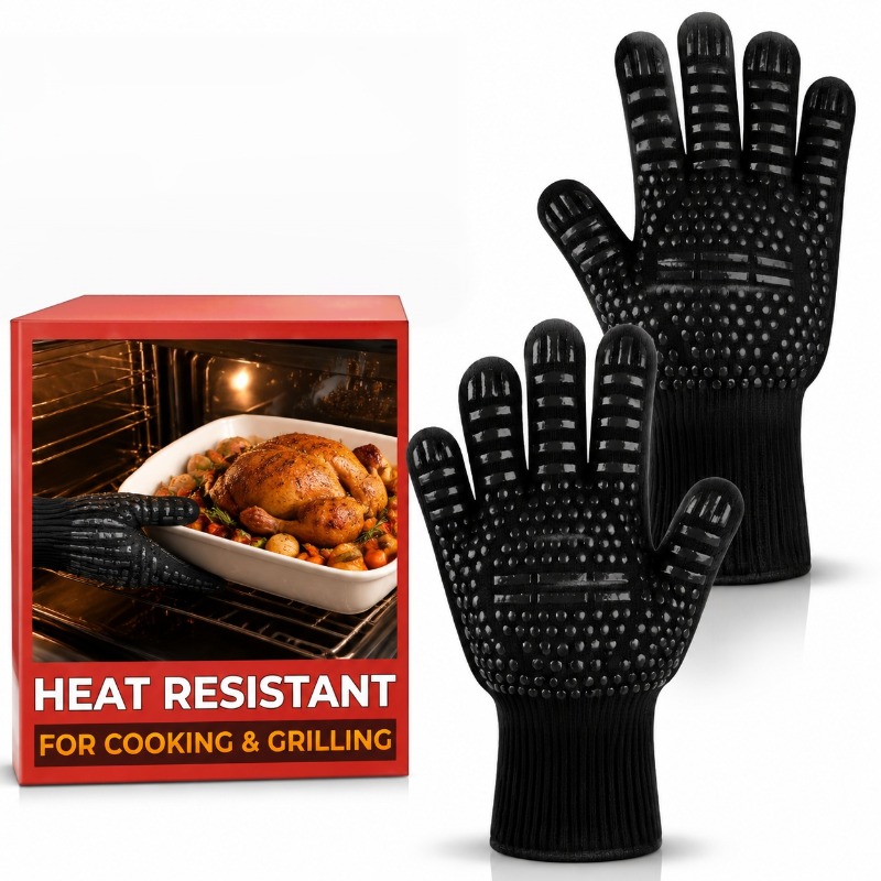 1 buah/1 pasang sarung tangan  - Oven Mitt Silicone ulasan dan harga